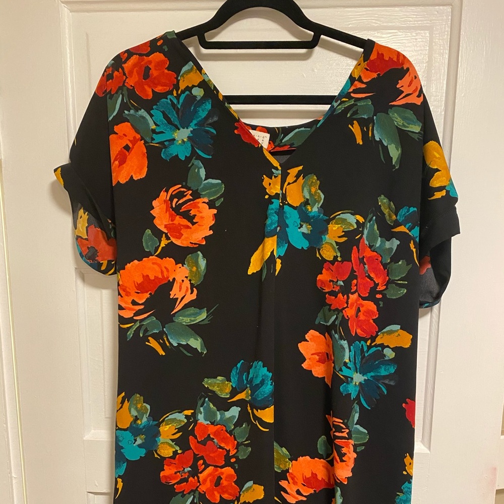 AND VNeck Floral Dress